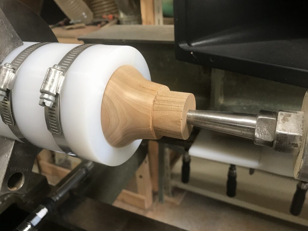 木製タンブラー底の加工